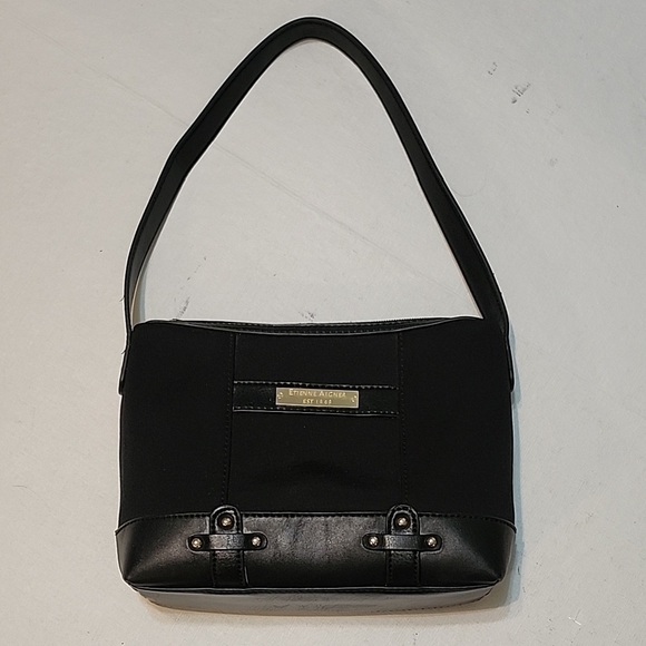 Etienne Aigner Black Nylon and Faux Leather Shoulder Bag EUC - Picture 1 of 9